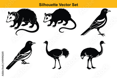 Vector silhouette set high quality design