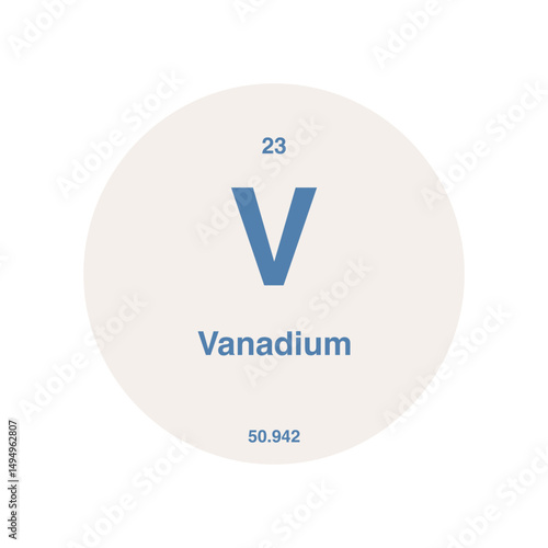 vanadium periodic vector isolated on transparent background
