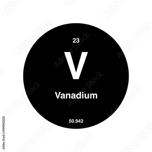 vanadium periodic vector isolated on transparent background