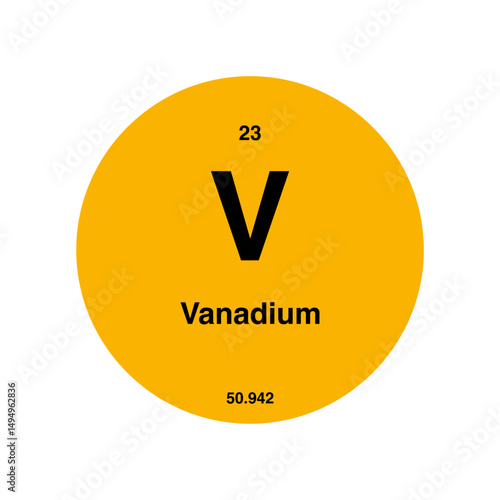vanadium periodic vector isolated on transparent background