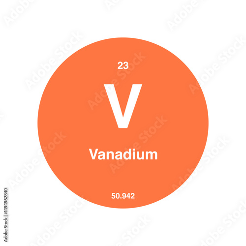 vanadium periodic vector isolated on transparent background