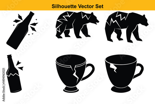 Vector silhouette set high quality design
