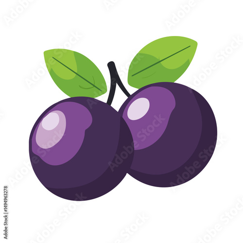My Simple flat 2D illustration of a sloe isolated on a transparent background, vector, flat design, animation design, simple flat 2D icon, clipart