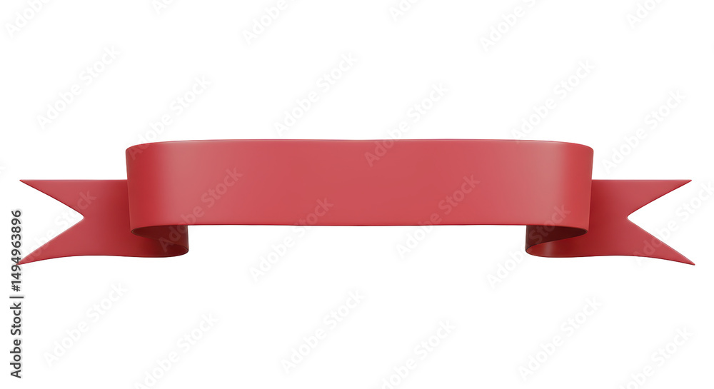 Isolated Red Ribbon Banner for Celebration or Promotion Isolated Red Ribbon Banner for Celebration or Promotion