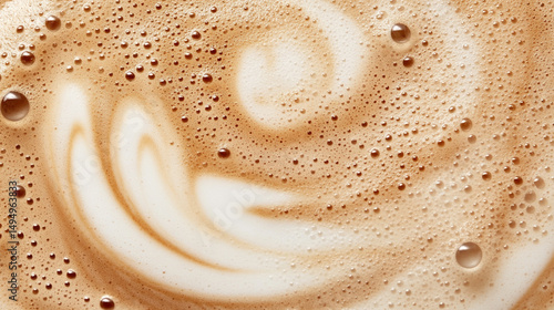 Latte Art Coffee Foam Closeup Swirls Bubbles Brown White