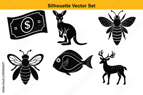Vector silhouette set high quality design