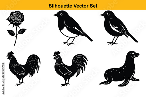 Vector silhouette set high quality design
