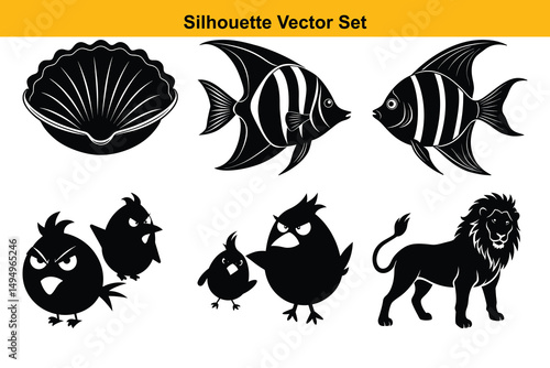 Vector silhouette set high quality design