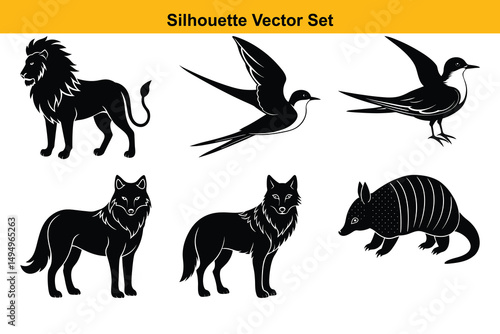 Vector silhouette set high quality design