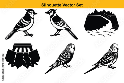 Vector silhouette set high quality design