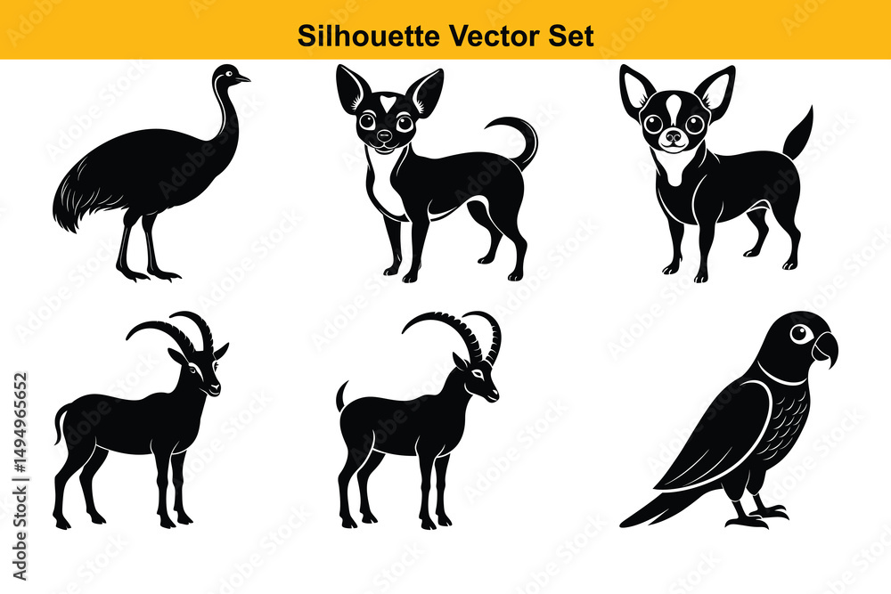 Fototapeta premium Vector silhouette set high quality design