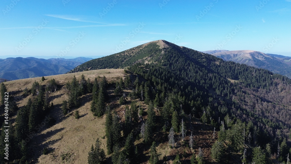 Obraz premium Aerial view of Velka Fatra national park, Slovakia
