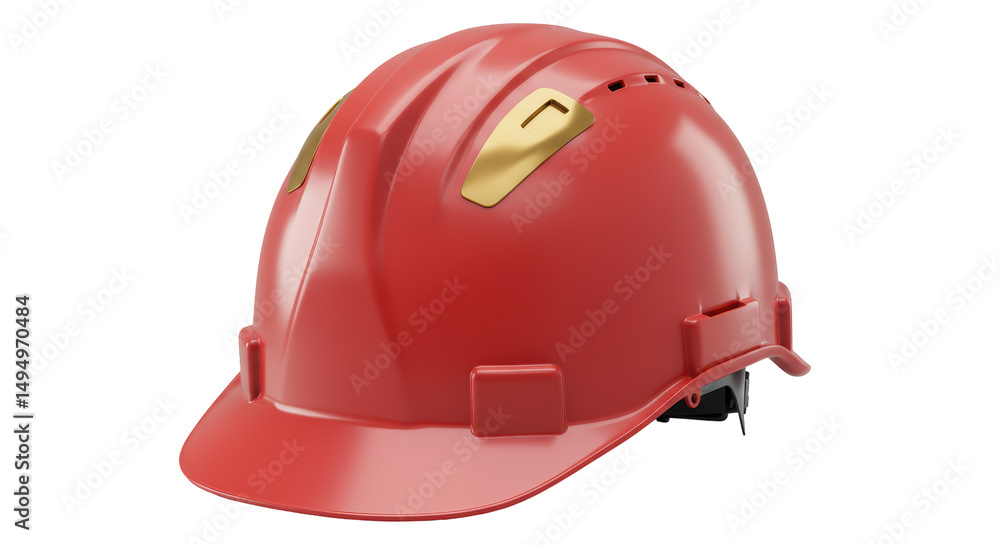 Fototapeta premium Isolated Red Hard Hat Construction Worker Safety