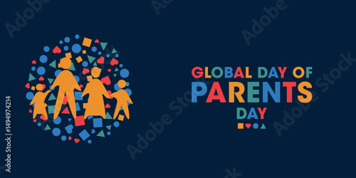 Global Day of Parents, Colorful Poster, Banner Design Template.