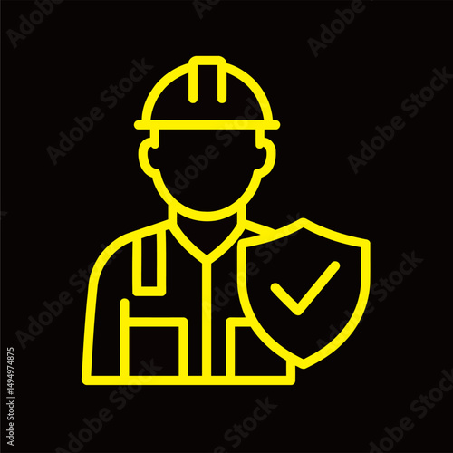 Secure Worker Icon  Safety Protection Guaranteed Service