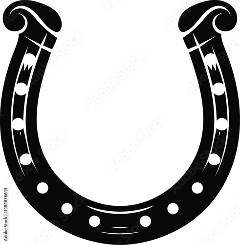 Simple Black and White Horseshoe Design