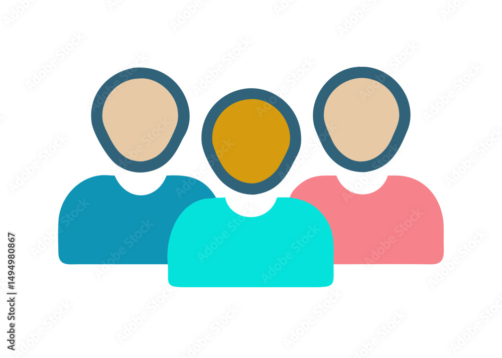 Group of people or group of users / friends flat icon for apps and websites. Vector illustration graphic design concept. Group of people or group of users / friends flat icon for apps and websites. Vector illustration graphic design concept.