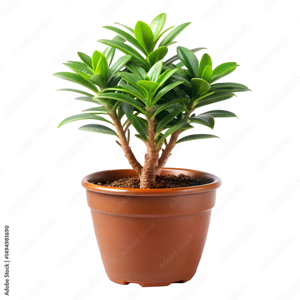 Fototapeta premium Small Indoor Plant Isolated on White Background