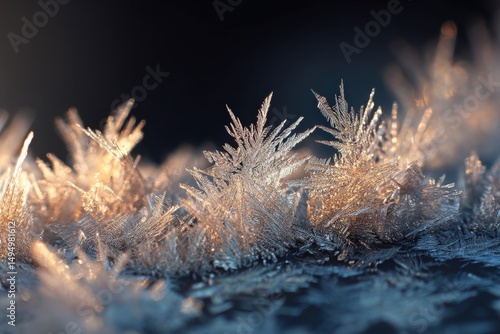 Intricate frost crystals gl...