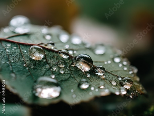 Raindrops gently rest on a ...