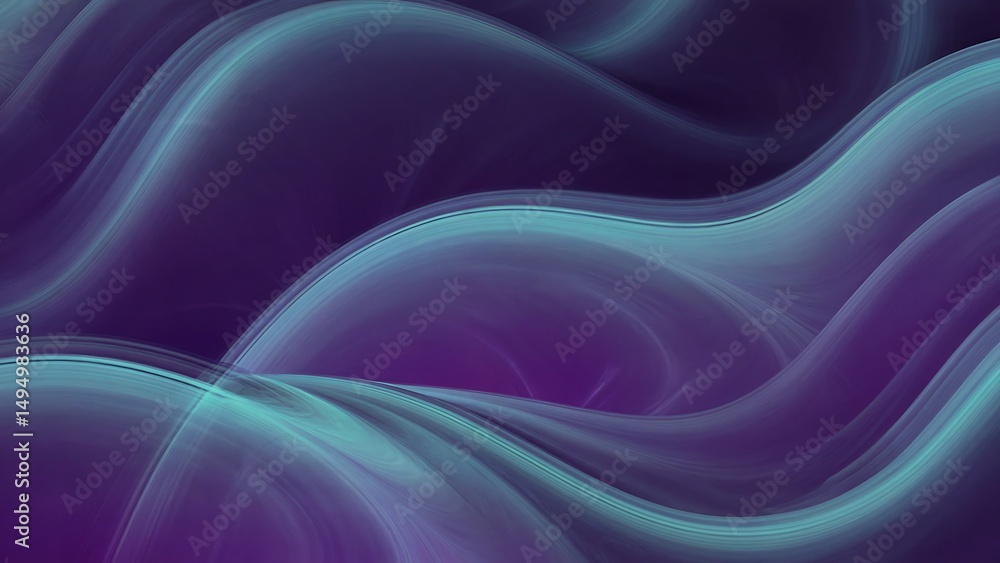 Fototapeta premium Abstract purple and teal wave background design