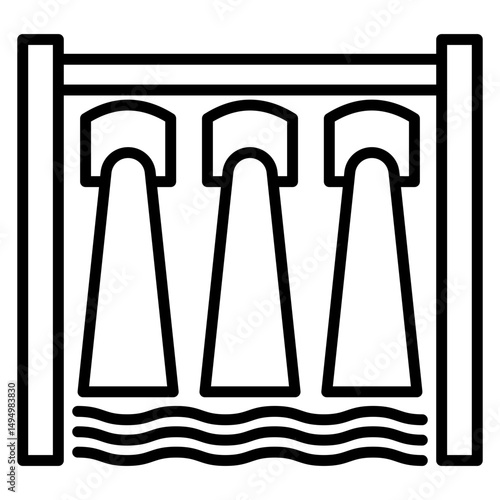 Hydroelectricity Vector Icon