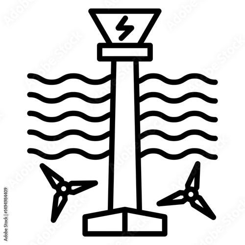 Tidal Power Vector Icon