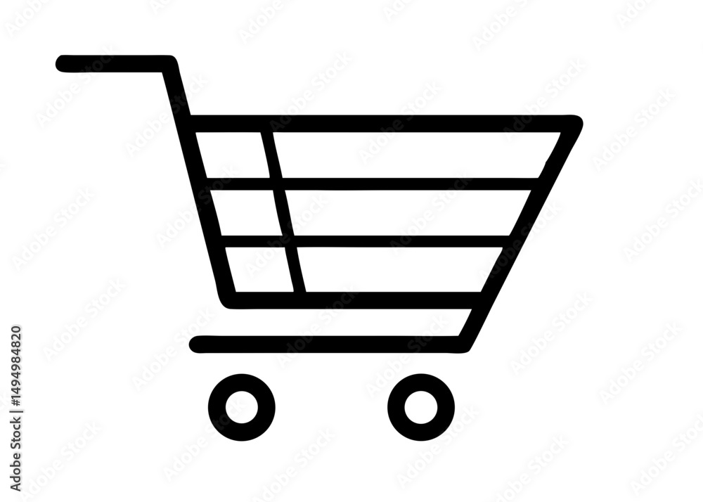 Shopping cart line art icon for apps and websites. Shopping cart line art icon for apps and websites.