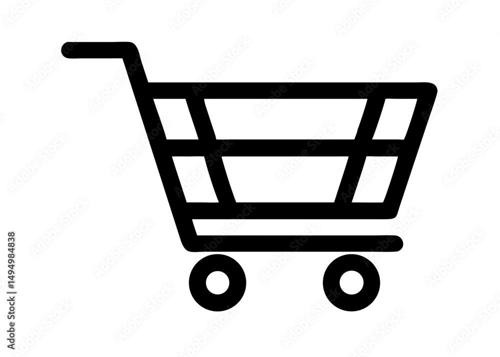 Shopping cart line art icon for apps and websites. Shopping cart line art icon for apps and websites.