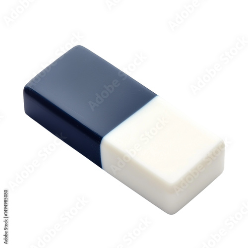 Black and white eraser isolated