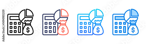 Expenses icon sheet multiple style collection