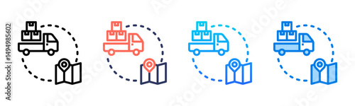 Logistics icon sheet multiple style collection