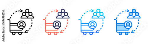 Customers icon sheet multiple style collection