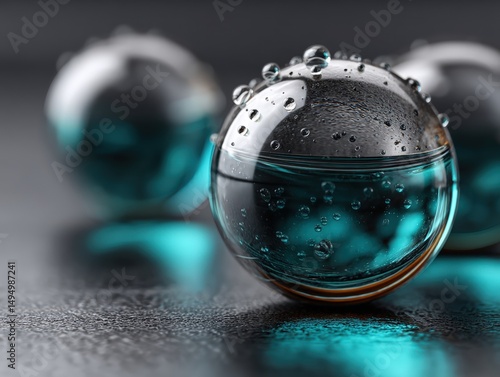 Three transparent spheres w...