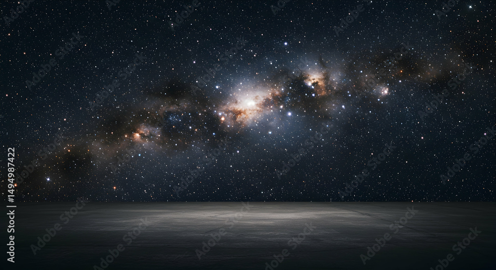 Fototapeta premium Vast Cosmic Scene with Distant Galaxies and Starry Background