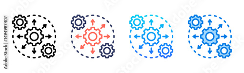 Integration icon sheet multiple style collection