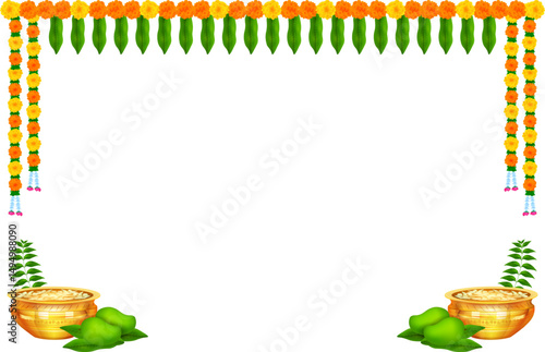 traditional festival holiday background for the New Year's Day for the states of Andhra Pradesh, Telangana, and Karnataka in India