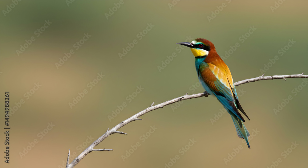 Colorful Bird Perched on Branch with Soft Focus Background Colorful Bird Perched on Branch with Soft Focus Background