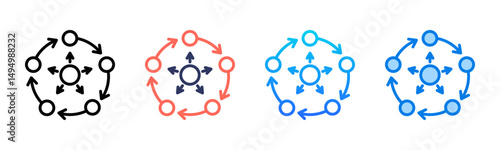 Dataflow icon sheet multiple style collection