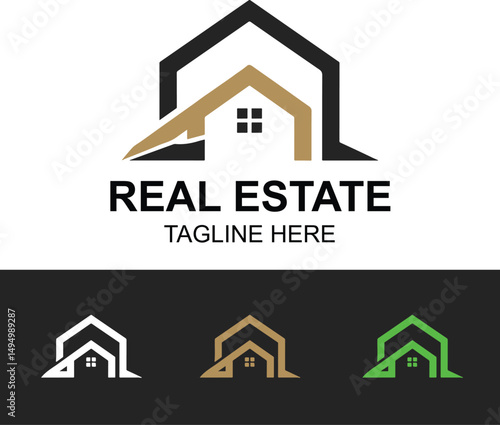 Modern Real Estate Logo Template – Professional Housing Symbol