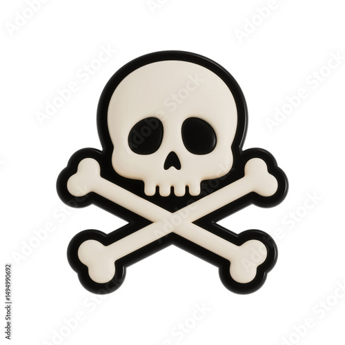 Cartoon Skull and Crossbones Jolly Roger Icon