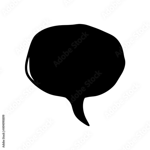 Monochrome Illustration of a Black and White Speech Bubble Shape