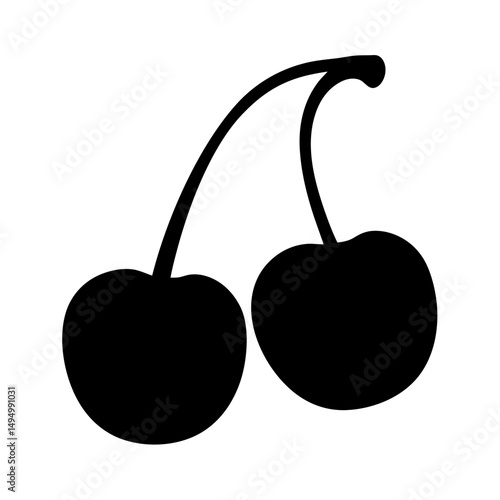 Two cherries joined at the stem, a symbol of summer sweetness