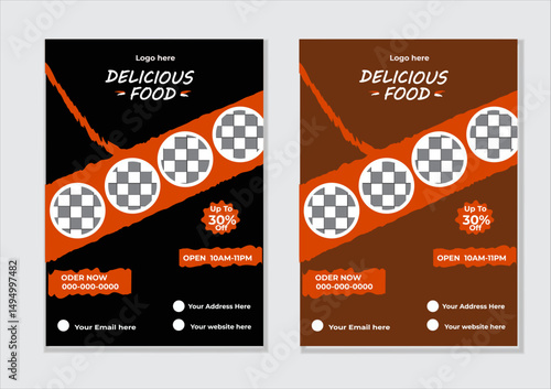  A Creative delicious fresh food restaurant flyer template design.