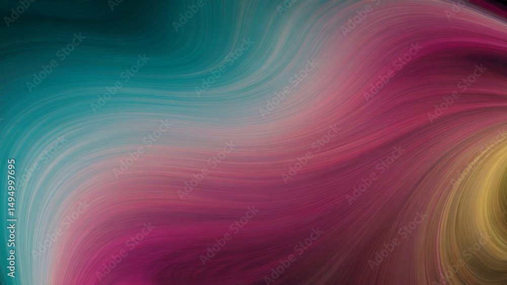 Obraz premium Abstract swirling teal, pink, and yellow background design