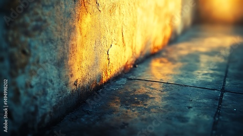 Wallpaper Mural Sunlit facade and weathered floor, capturing the texture of an old structure Torontodigital.ca