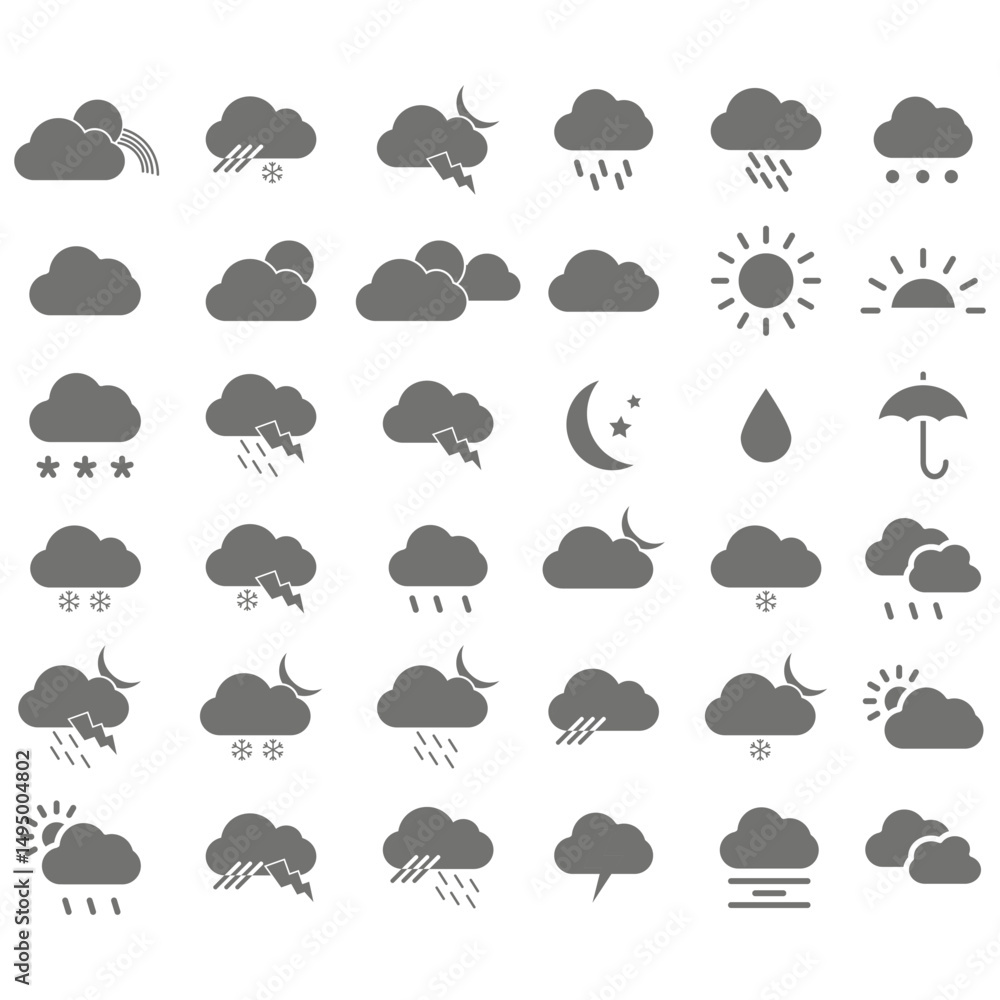 clouds icons shape , design and style in different forms clouds icons shape , design and style in different forms