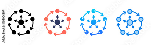 Dataflow icon sheet multiple style collection