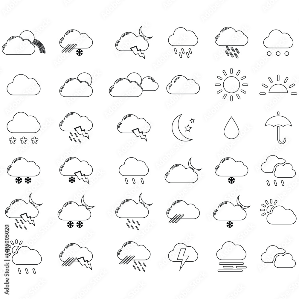 clouds icons shape , design and style in different forms clouds icons shape , design and style in different forms