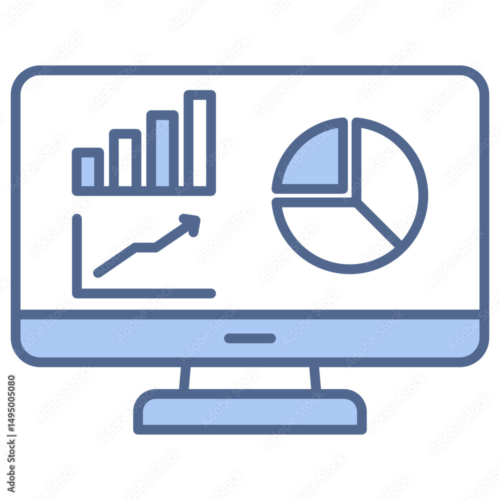 Financial Dashboard Blue Icon Financial Dashboard Blue Icon